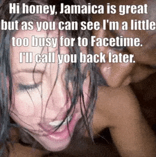 It had been a few days since I got an update from my gf' trip to Jamaica, so I gave her a call.