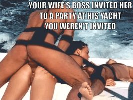 wife was invited to a party at her boss yacht